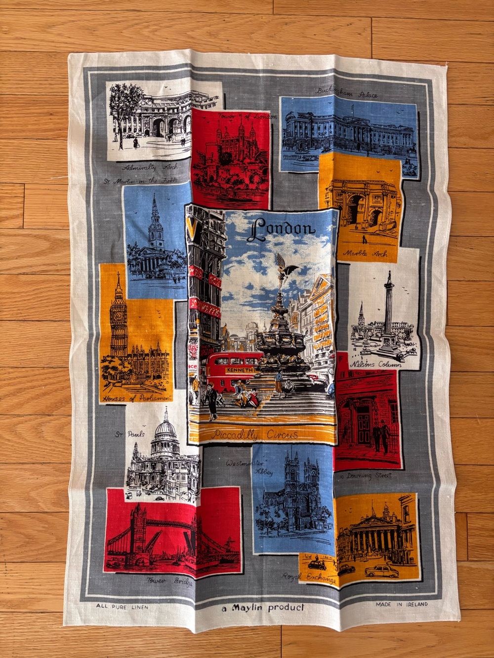 Maylin London Vintage-Style Tea Towel in Multi-Color